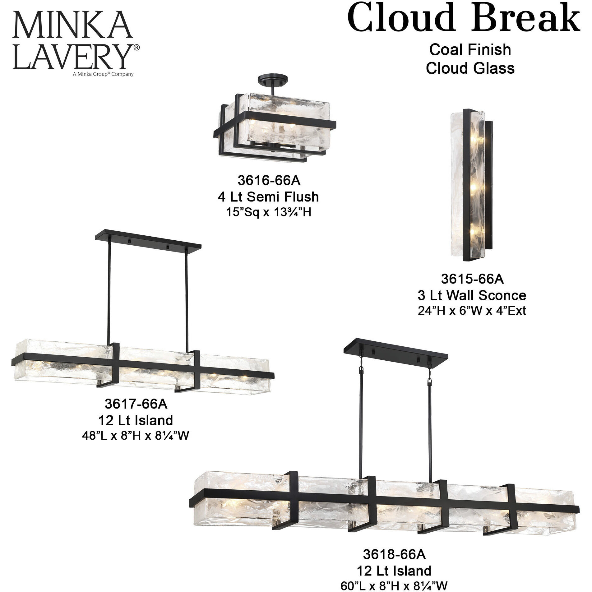 Cloud Break 20 Light 40 inch Coal Pendant Ceiling Light